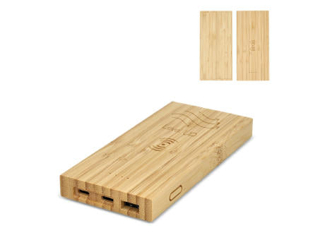 Bamboo Powerbank Wireless Charging 8000mAh