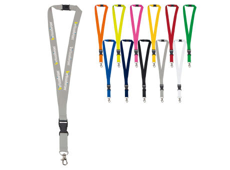 Polyester-Lanyard 20mm mit Schnalle und Haken