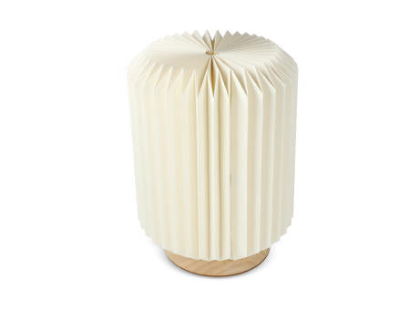 Coollux faltbare Papier LED-Lampe Aurora auf Holzsockel, 22cm
