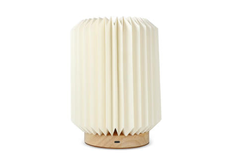 Coollux faltbare Papier LED-Lampe Aurora auf Holzsockel, 22cm