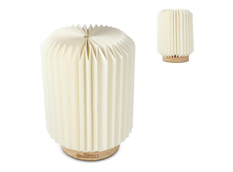 Coollux faltbare Papier LED-Lampe Aurora auf Holzsockel, 22cm