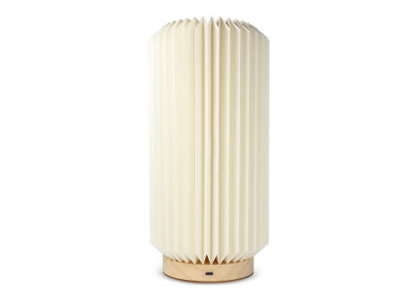 Coollux faltbare Papier-LED-Lampe Aurora Tall auf Holzsockel, 32cm