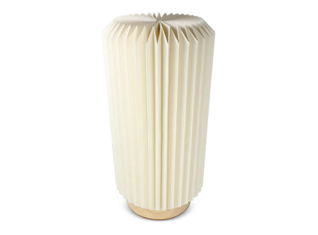 Coollux faltbare Papier-LED-Lampe Aurora Tall auf Holzsockel, 32cm