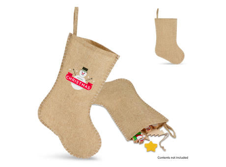Weihnachtsstrumpf im Jute-Stil mit Ziernaht 40 cm