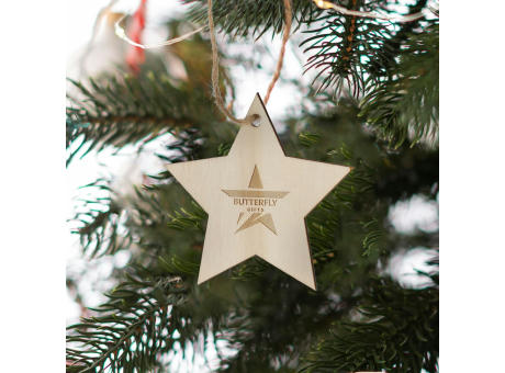 Sternförmiges Weihnachtsornament aus Holz