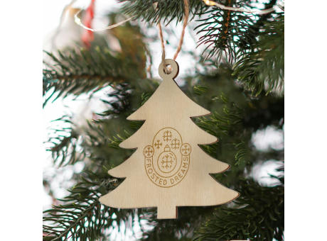 Baumförmiges Weihnachtsornament aus Holz