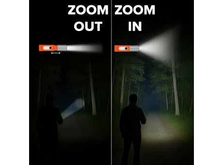 Wiederaufladbare 10-W-LED-Taschenlampe mit Zoomfunktion, 300 lm