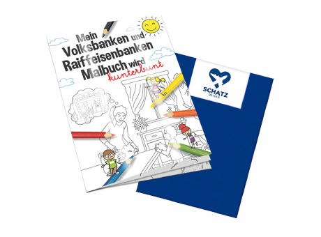 Malbuch / Mal-Set A6 - Volksbanken&Raiffeisenbanken - Malbuch neutral