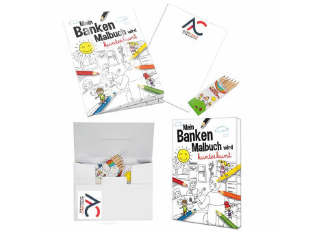 Malbuch / Mal-Set A6 - Banken - Malset neutral