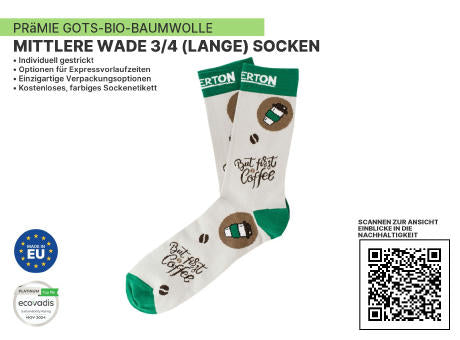 Premium ORGANIC Mid Calf 3/4 (Lange Socke) Nachhaltige Socken