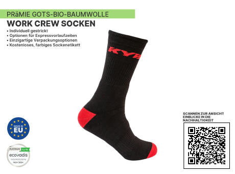 Nachhaltige Premium Organic Work Crew Socken