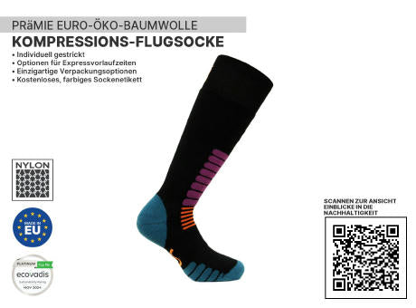 Hochwertige, nachhaltige Kompressions-Flugsocken