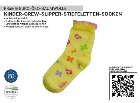 Nachhaltige Premium Kids Crew Slipper Booteesocken