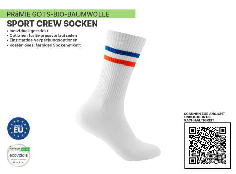 Nachhaltige Premium Organic Sports Crew Socken