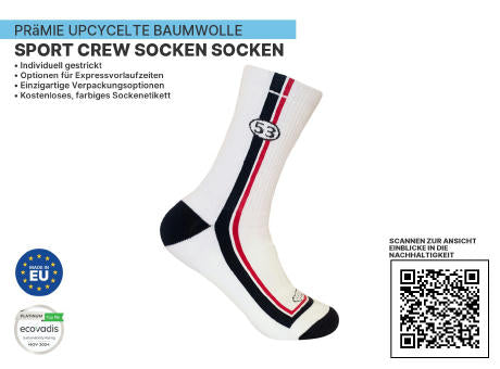 Premium UPCYCLED Sports Crew Socken Nachhaltige Socken