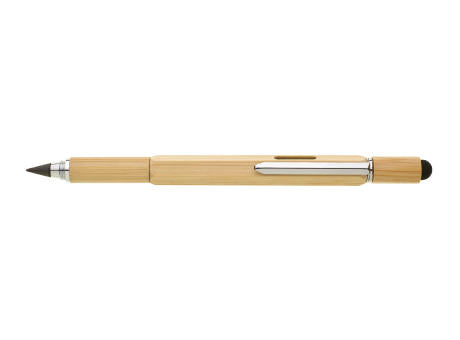 ATREZO Multifunktionaler bambus-bleistift 6-in-1 in Papierverpackung