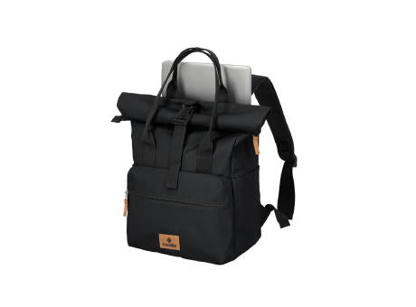 travelite BASICS Short Handle Rollup Backpack Black