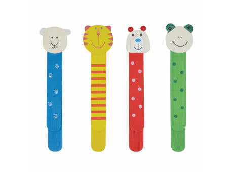 FUNNY ANIMALS - Holz-Lesezeichen, 4-fach sortiert, Preis pro Stück