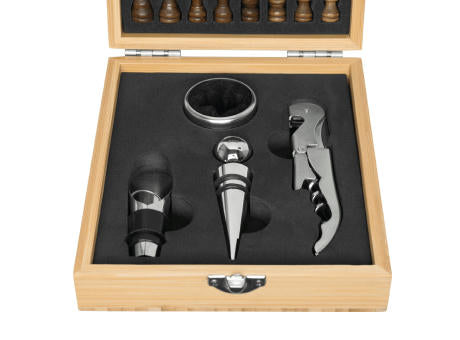 BAMBOO CHESS - Weinset mit Schachspiel