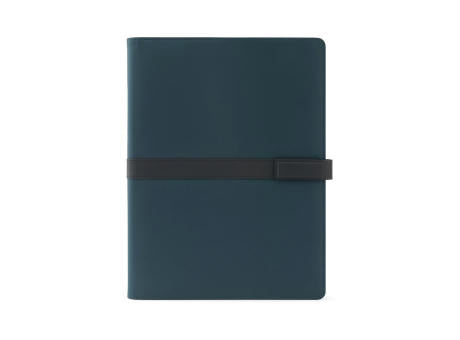 SANDERSON FOLDER. A4-Ordner aus PU (50% recycelt) mit Magnetverschluss und Notizblock mit linierten Seiten
