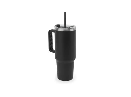 JOYNER XL. Grosser Reisebecher aus Edelstahl (91 % recycelt) mit vakuumisolierter Doppelwand und matter Oberfläche 1300 ml