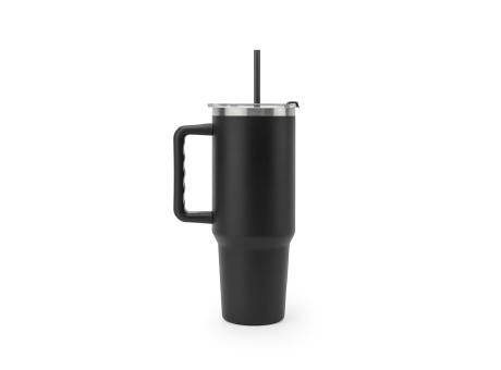 JOYNER XL. Grosser Reisebecher aus Edelstahl (91 % recycelt) mit vakuumisolierter Doppelwand und matter Oberfläche 1300 ml