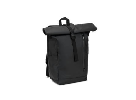 OSASCO BPACK. Rolltop-Rucksack mit Reissverschlusssystem, bei dem das Oberteil aufgerollt werden kann, um es an das Volumen des Rucksacks anzupassen. Hergestellt aus recyceltem 600D-Polyester