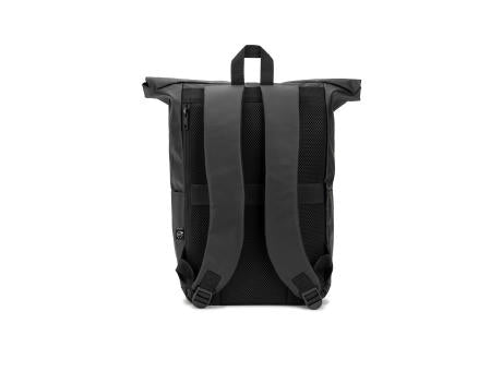 OSASCO BPACK. Rolltop-Rucksack mit Reissverschlusssystem, bei dem das Oberteil aufgerollt werden kann, um es an das Volumen des Rucksacks anzupassen. Hergestellt aus recyceltem 600D-Polyester