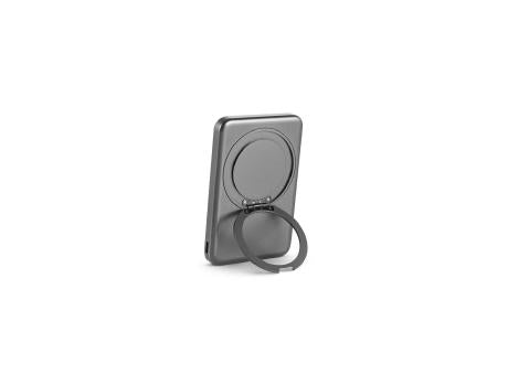 WARSHEL 5. Magnetische Powerbank mit 5'000 mAh und superschnellem kabellosem Ladegerät (15 W) aus recyceltem ABS (100% rABS) mit Ständer