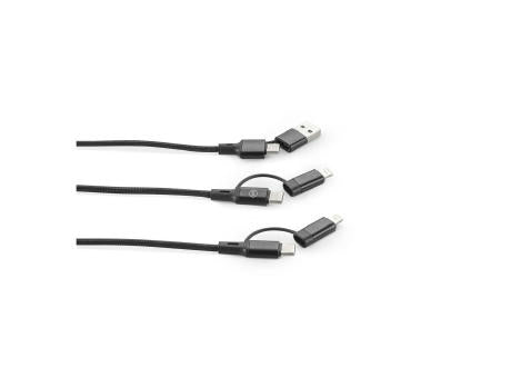 BERTOZZI. Superschnelles 6-in-1-USB-Kabel aus recyceltem Aluminium (20 %) und recyceltem PET (4 %)