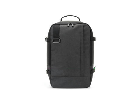 CIES. Rucksack, entwickelt um die von den Fluggesellschaften geforderten Massvorgaben zu erfüllen, aus hochdichtem, recyceltem 600D-Polyester