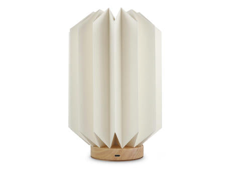 Coollux faltbare Papier-LED-Lampe Eos auf Holzsockel, 25 cm (Briefkastengröße)