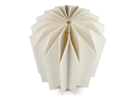 Coollux faltbare Papier-LED-Lampe Eos auf Holzsockel, 25 cm (Briefkastengröße)