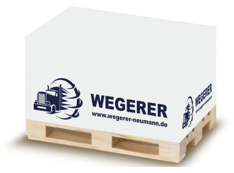 Zettelblock auf Mini-Holzplatte 12 x 8 x 6 cm