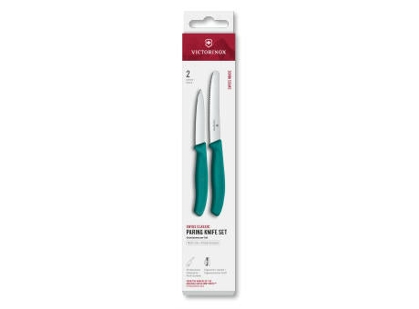 Swiss Classic, Gemüsemesser Set, 2tlg, gerade/Wellen, grün, Box