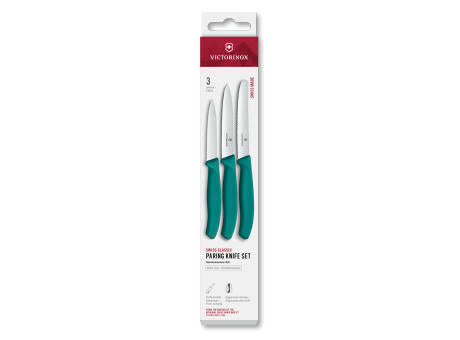 Swiss Classic, Gemüsemesser Set, 3tlg, gerade/Wellen, schwarz,Box