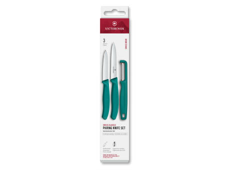 Swiss Classic, Gemüsemesser mit I-Schäler, 3tlg, schwarz, Box