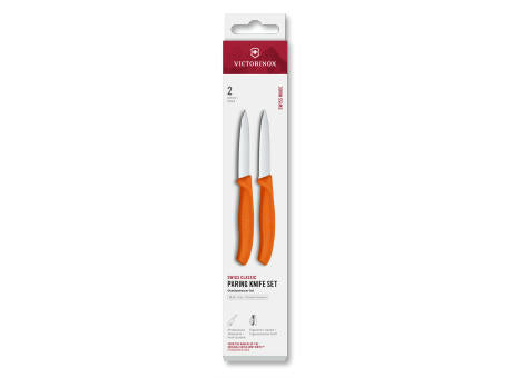 Swiss Classic, Gemüsemesser Set, 2tlg, 8cm, gerade/Wellen,schwarz