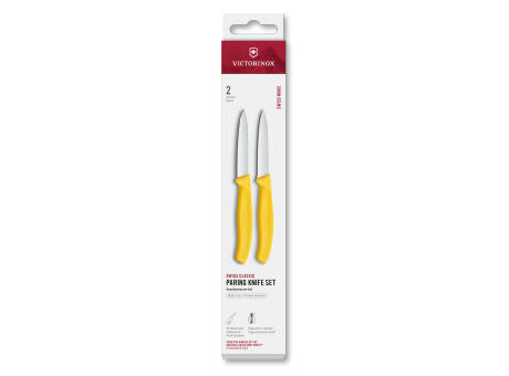 Swiss Classic, Gemüsemesser Set, 2tlg, 8cm, gerade/Wellen,schwarz