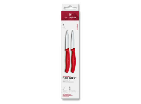 Swiss Classic, Gemüsemesser Set, 2tlg, 8cm, gerade/Wellen,schwarz