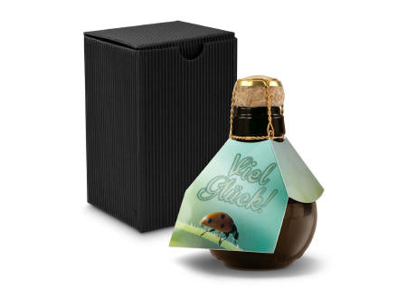 Kleinste Sektflasche der Welt! Viel Glück - Inklusive Geschenkkarton in Gelb, 125 ml