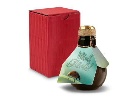 Kleinste Sektflasche der Welt! Viel Glück - Inklusive Geschenkkarton in Gelb, 125 ml