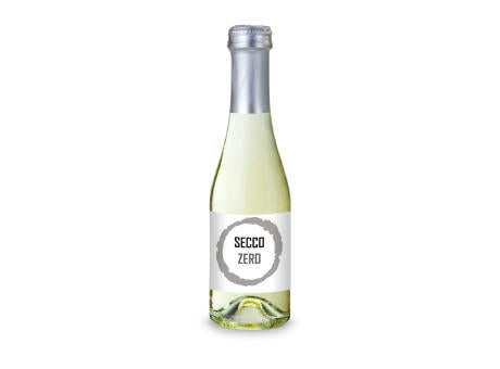 Secco ZERO - Schäumendes Getränk aus alkoholfreiem Wein - Flasche klar - Kapselfarbe Gold, 0,2 l