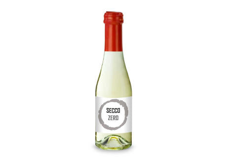 Secco ZERO - Schäumendes Getränk aus alkoholfreiem Wein - Flasche klar - Kapselfarbe Gold, 0,2 l
