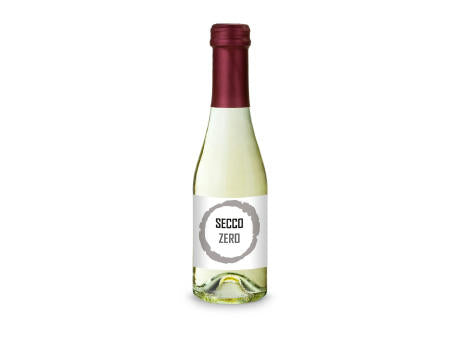 Secco ZERO - Schäumendes Getränk aus alkoholfreiem Wein - Flasche klar - Kapselfarbe Gold, 0,2 l