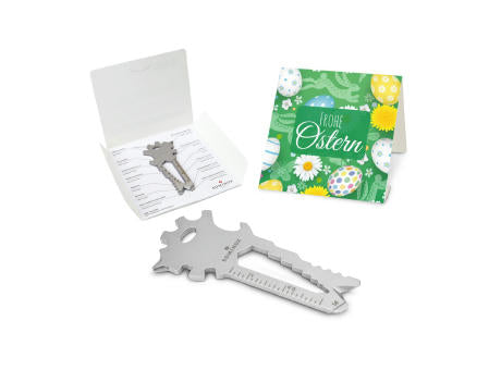 Geschenkartikel: ROMINOX® Key Tool Truck / LKW (22 Funktionen) im Motiv-Mäppchen Frohe Ostern