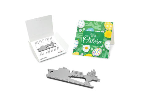 Geschenkartikel: ROMINOX® Key Tool Truck / LKW (22 Funktionen) im Motiv-Mäppchen Frohe Ostern