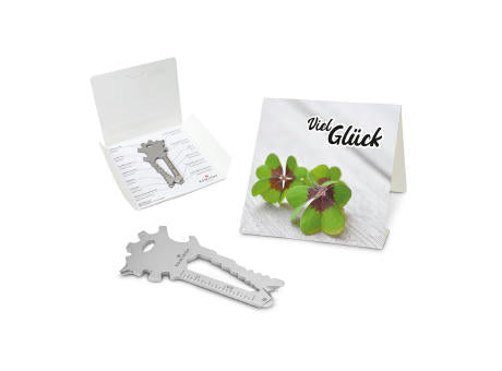 Geschenkartikel: ROMINOX® Key Tool Truck / LKW (22 Funktionen) im Motiv-Mäppchen Viel Glück