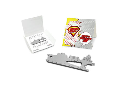 Geschenkartikel: ROMINOX® Key Tool Truck / LKW (22 Funktionen) im Motiv-Mäppchen Super Dad