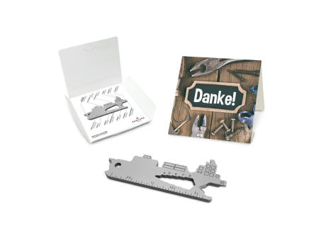 Geschenkartikel: ROMINOX® Key Tool Truck / LKW (22 Funktionen) im Motiv-Mäppchen Danke
